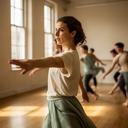Repo Shekerov acompañando una sesión de danza contemporánea en el estudio